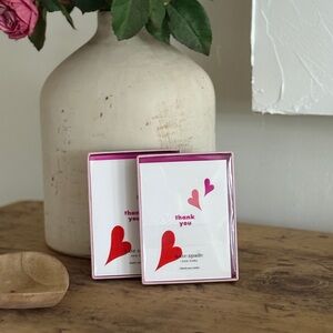 Kate Spade Heart Lips Thank You Card Set with Red and Pink